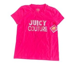 juicy couture girls dragonfruit top shirt short sleeve crew‎ neck size 8 new
